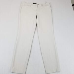 Lafayette 148 Pants Womens 6 White Manhattan Straight Leg Crop Ankle Dress